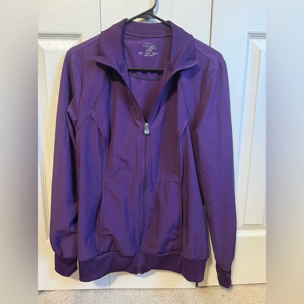 Cherokee Infinity Scrub Jacket - Eggplant - Women’s Medium